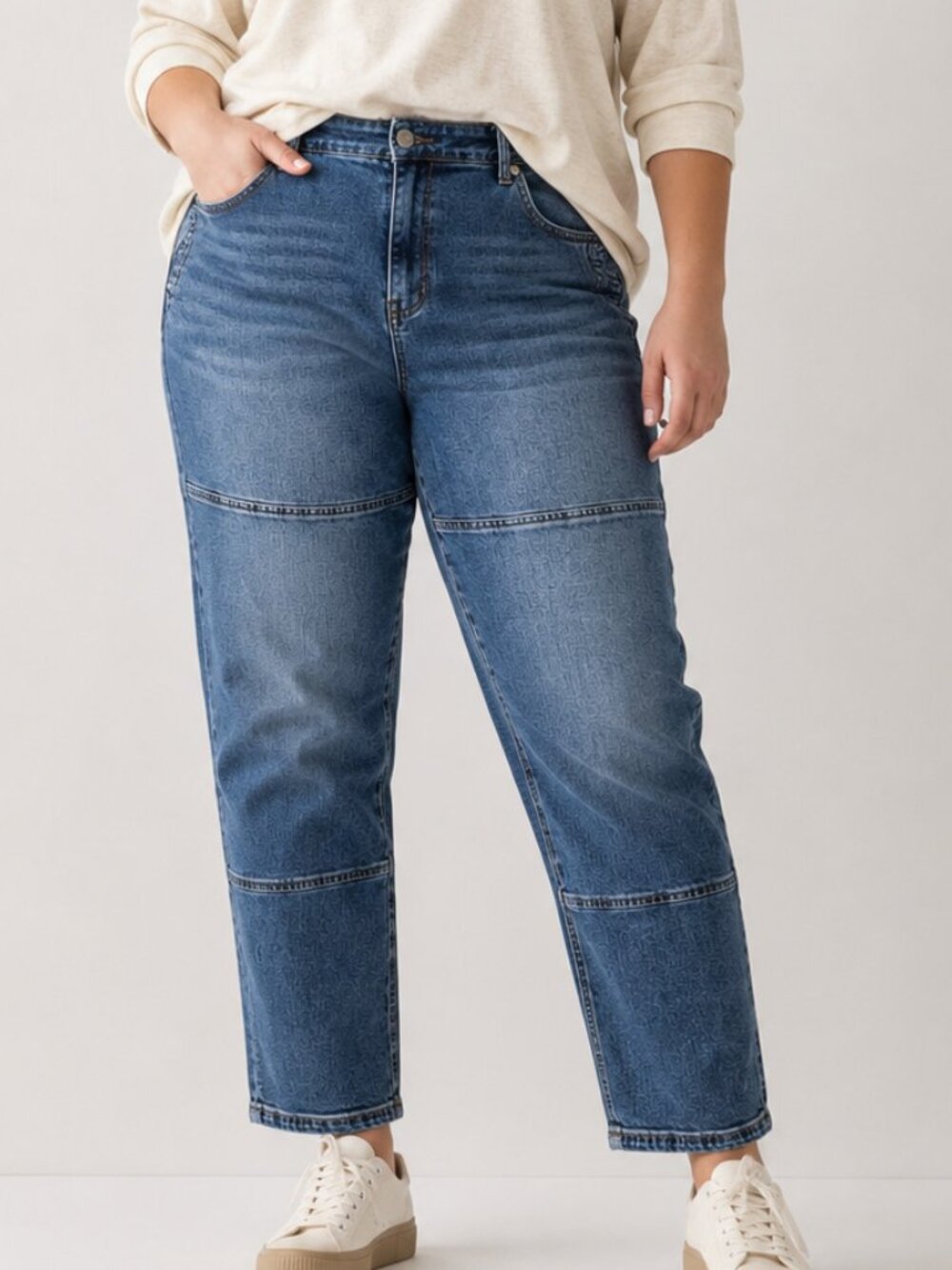 1822 Tapered Leg Panel Seamed Jeans